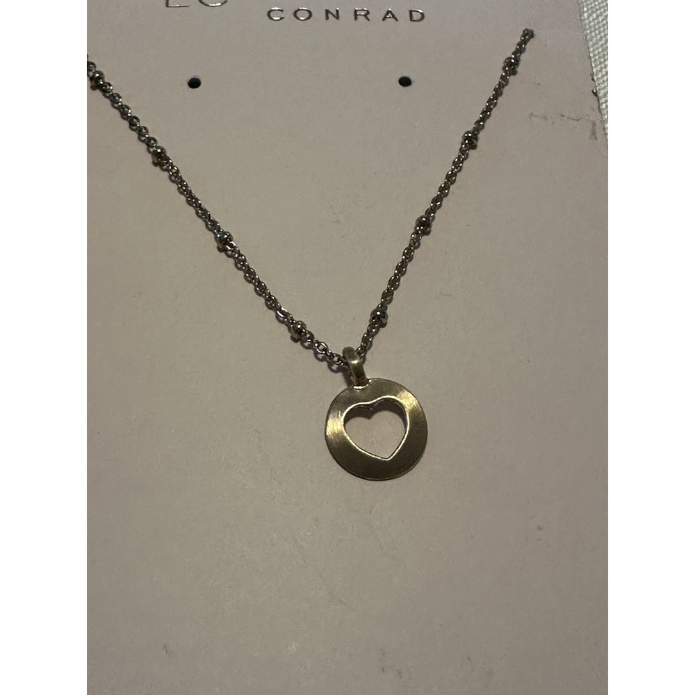 LC Lauren Conrad 16" Gold‎ Tone Circle/Heart Necklace